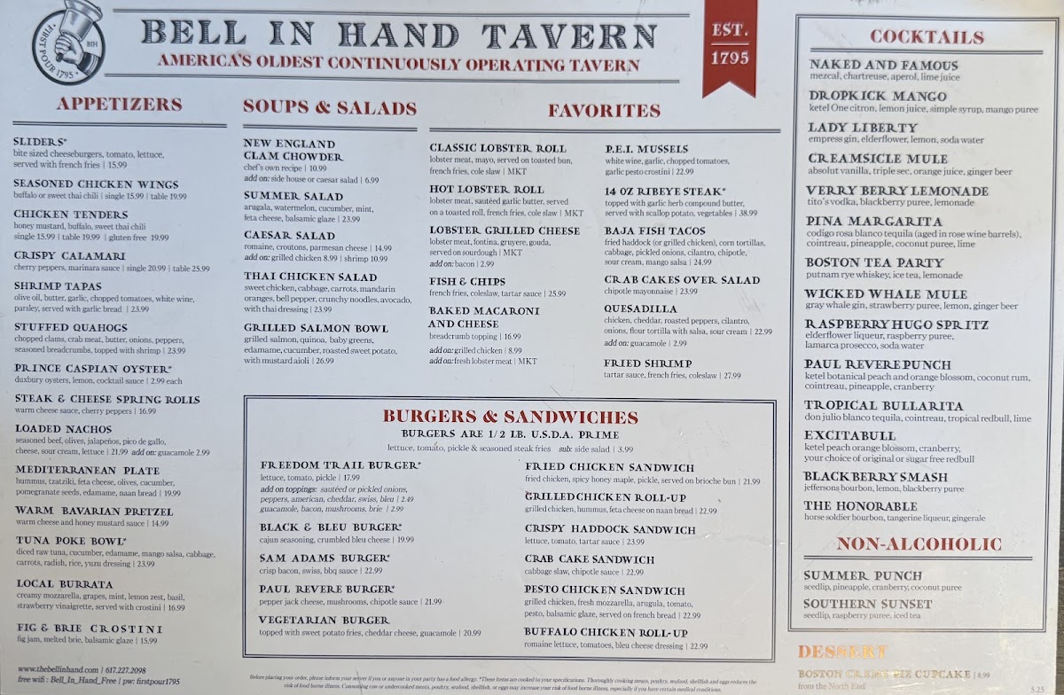 Bell in Hand Menu - Image 1