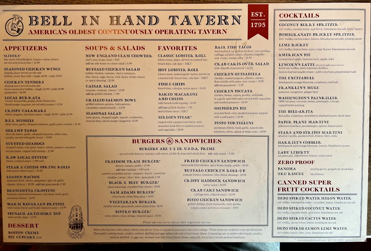 Bell in Hand Menu - Image 2